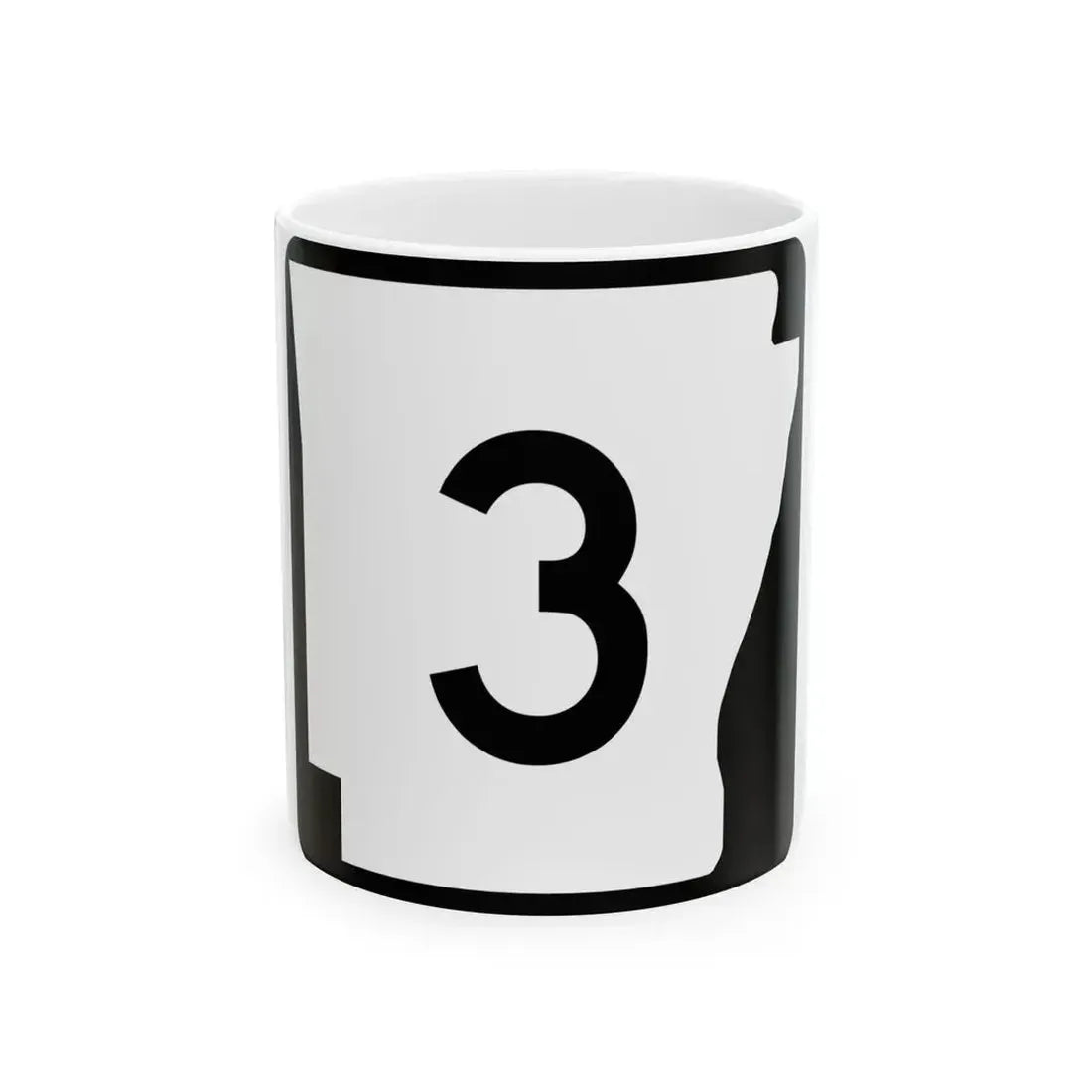 Arkansas 3 (Arkansas) (Road Sign) White Coffee Mug 11oz - Go Mug Yourself