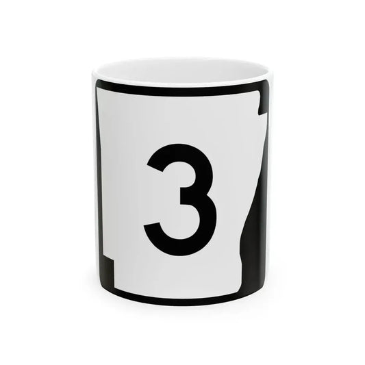 Arkansas 3 (Arkansas) (Road Sign) White Coffee Mug 11oz - Go Mug Yourself
