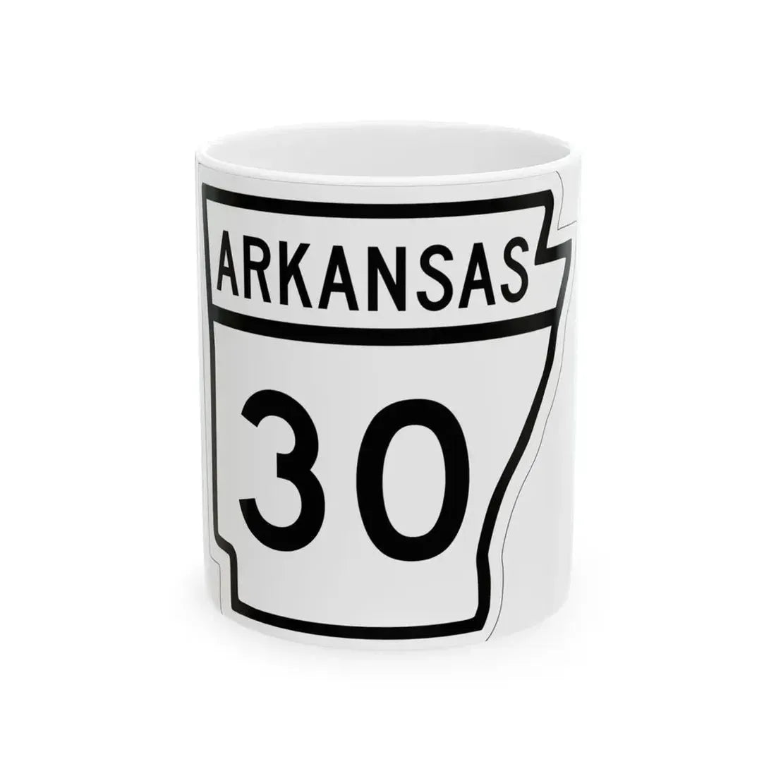 Arkansas 30 1948 (Arkansas) (Road Sign) White Coffee Mug 11oz - Go Mug Yourself