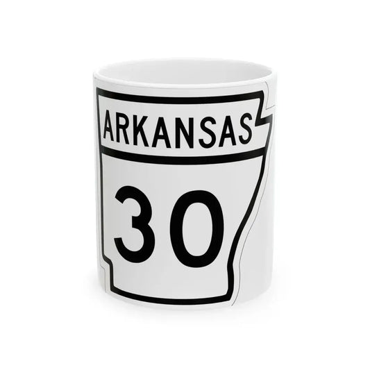 Arkansas 30 1948 (Arkansas) (Road Sign) White Coffee Mug 11oz - Go Mug Yourself
