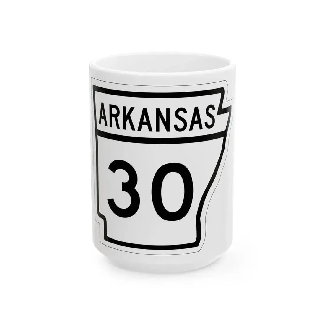 Arkansas 30 1948 (Arkansas) (Road Sign) White Coffee Mug 15oz - Go Mug Yourself