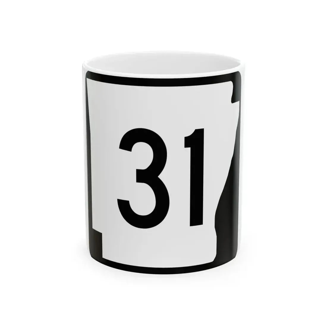 Arkansas 31 (Arkansas) (Road Sign) White Coffee Mug 11oz - Go Mug Yourself