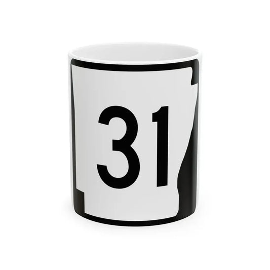 Arkansas 31 (Arkansas) (Road Sign) White Coffee Mug 11oz - Go Mug Yourself
