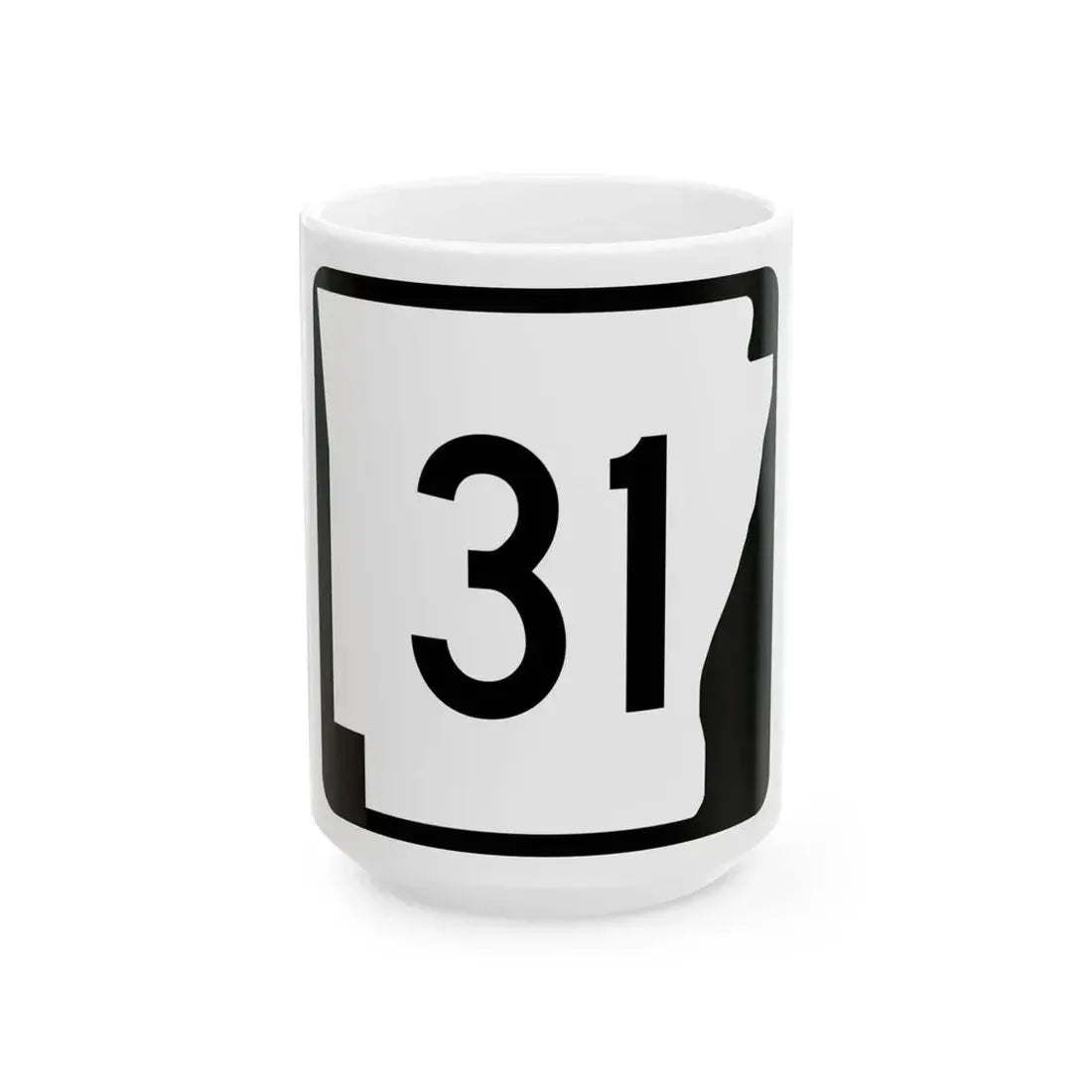 Arkansas 31 (Arkansas) (Road Sign) White Coffee Mug 15oz - Go Mug Yourself