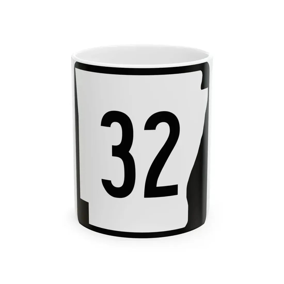 Arkansas 32 (Arkansas) (Road Sign) White Coffee Mug 11oz - Go Mug Yourself