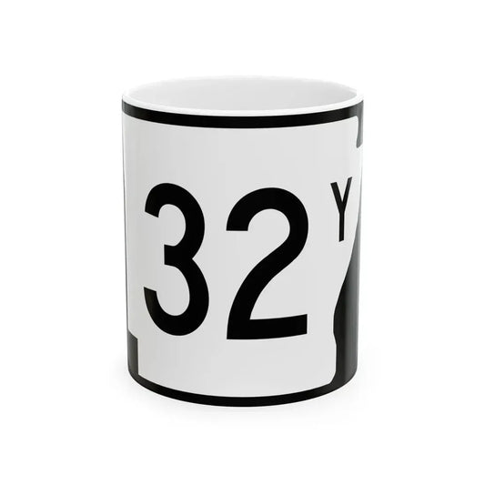 Arkansas 32Y (Arkansas) (Road Sign) White Coffee Mug 11oz - Go Mug Yourself