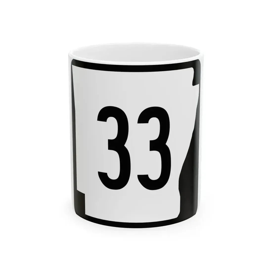 Arkansas 33 (Arkansas) (Road Sign) White Coffee Mug - Go Mug Yourself