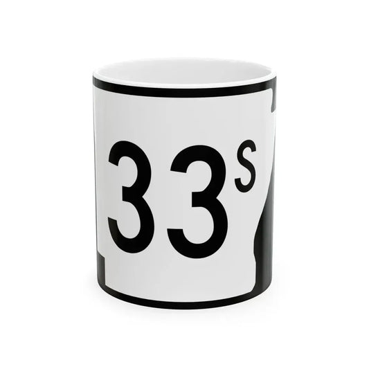 Arkansas 33S (Arkansas) (Road Sign) White Coffee Mug 11oz - Go Mug Yourself