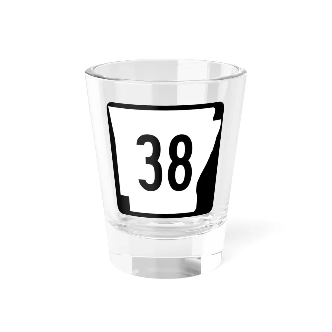 Arkansas 38 (Arkansas) (Road Sign) Shot Glass 1.5oz 1.5oz - Go Mug Yourself