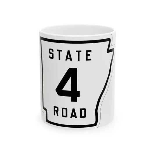 Arkansas 4 1926 (Arkansas) (Road Sign) White Coffee Mug 11oz - Go Mug Yourself