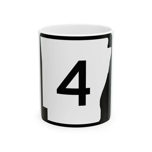 Arkansas 4 (Arkansas) (Road Sign) White Coffee Mug 11oz - Go Mug Yourself