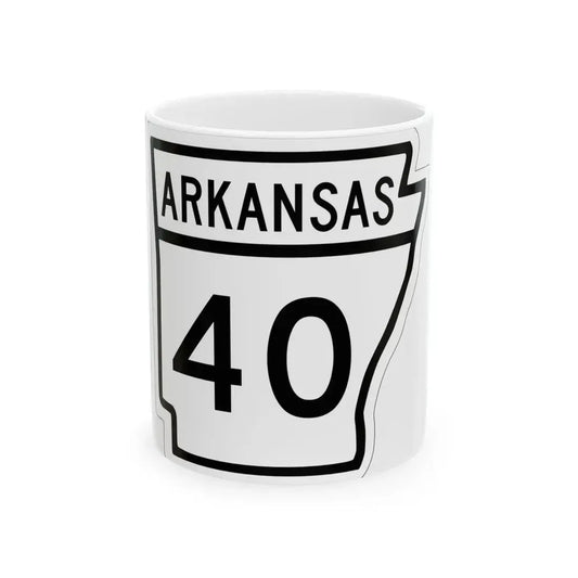 Arkansas 40 1948 (Arkansas) (Road Sign) White Coffee Mug 11oz - Go Mug Yourself