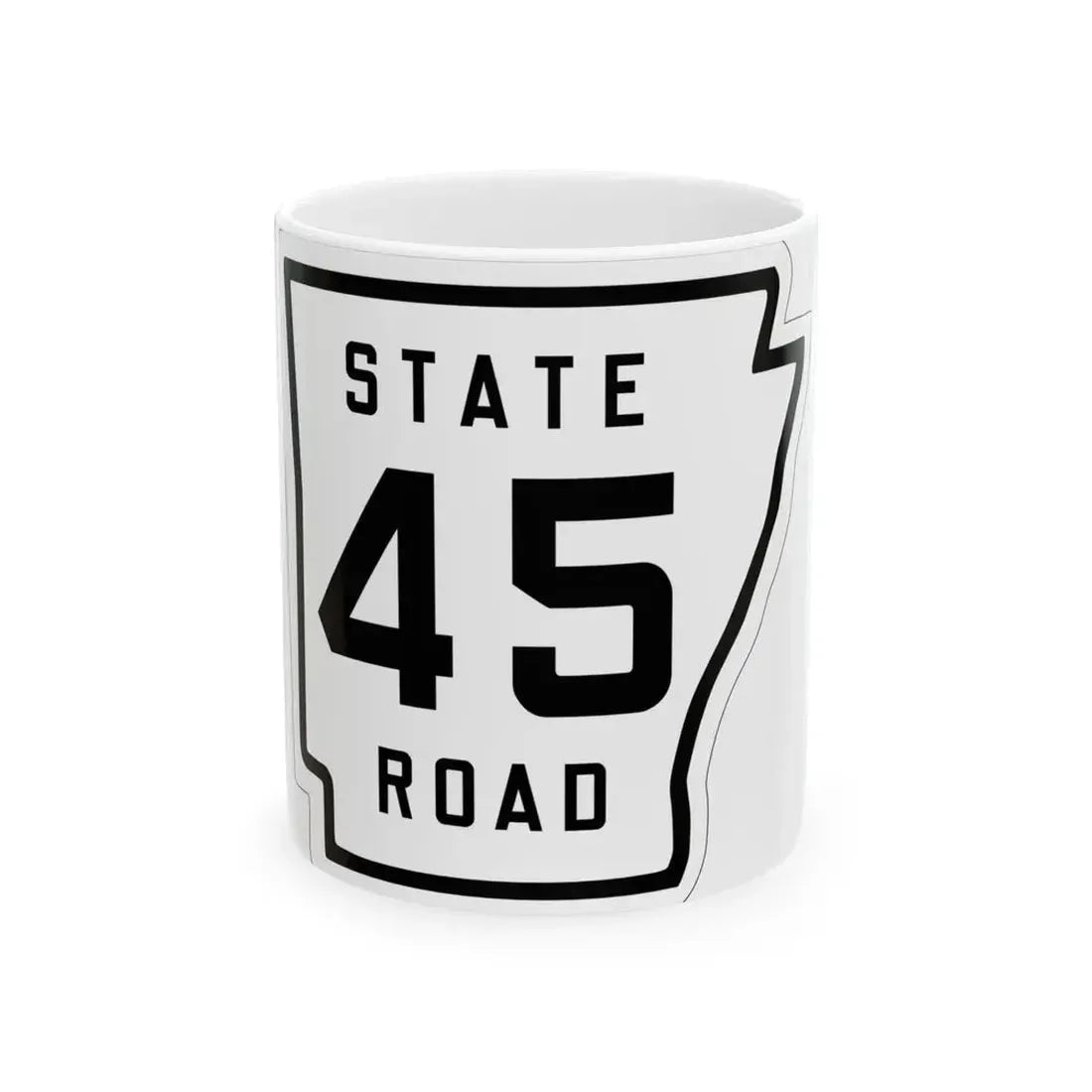 Arkansas 45 1926 (Arkansas) (Road Sign) White Coffee Mug 11oz - Go Mug Yourself