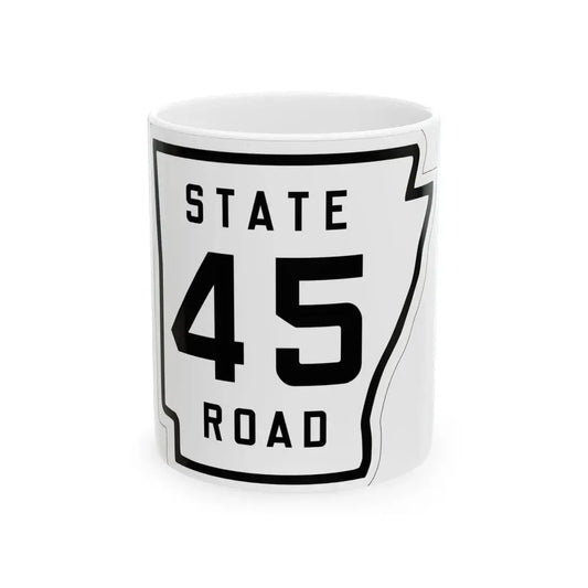 Arkansas 45 1926 (Arkansas) (Road Sign) White Coffee Mug 11oz - Go Mug Yourself