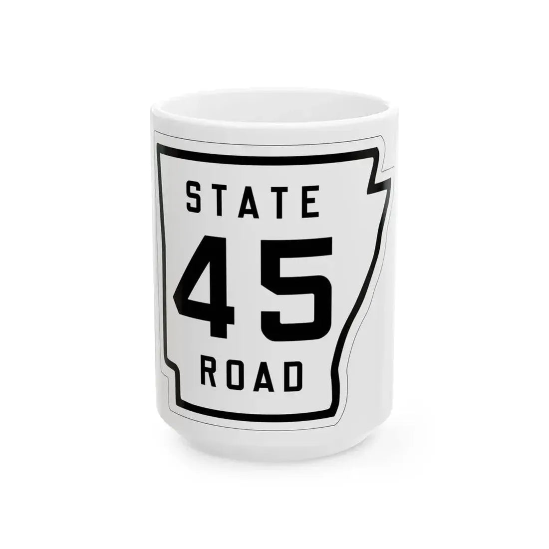 Arkansas 45 1926 (Arkansas) (Road Sign) White Coffee Mug 15oz - Go Mug Yourself