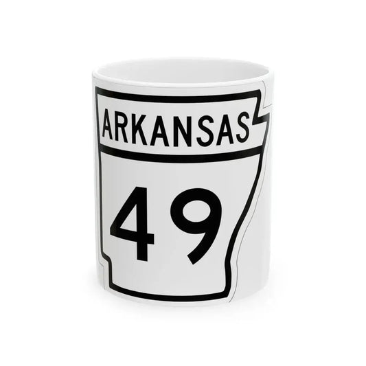 Arkansas 49 1948 (Arkansas) (Road Sign) White Coffee Mug 11oz - Go Mug Yourself