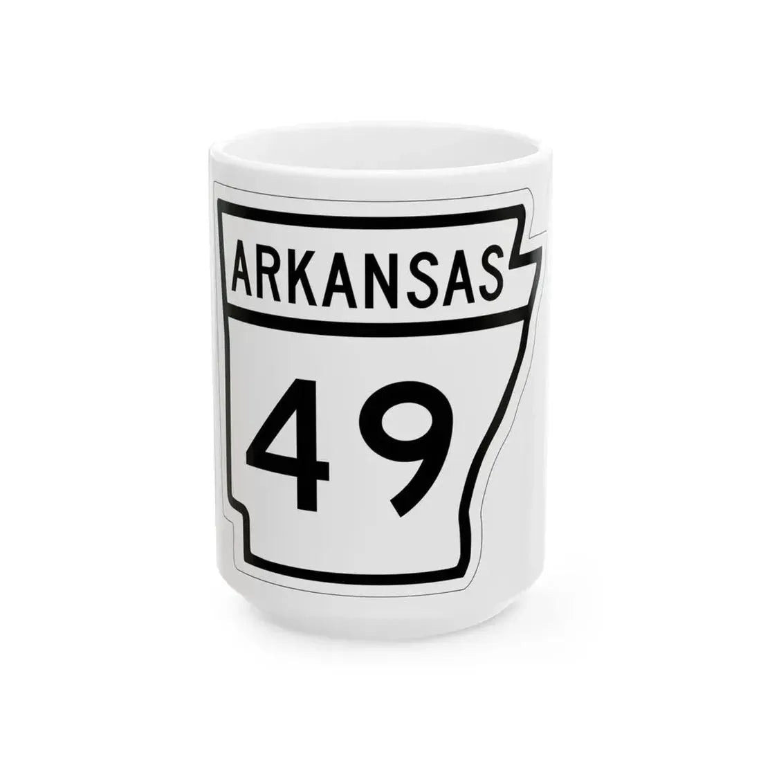 Arkansas 49 1948 (Arkansas) (Road Sign) White Coffee Mug 15oz - Go Mug Yourself