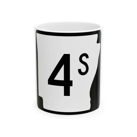 Arkansas 4S (Arkansas) (Road Sign) White Coffee Mug 11oz - Go Mug Yourself