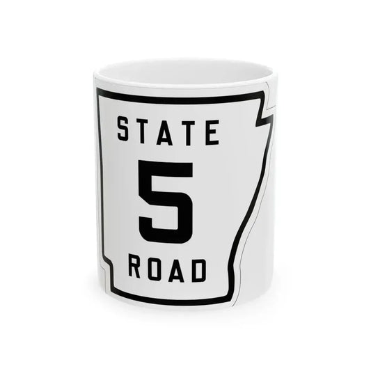 Arkansas 5 1926 (Arkansas) (Road Sign) White Coffee Mug 11oz - Go Mug Yourself