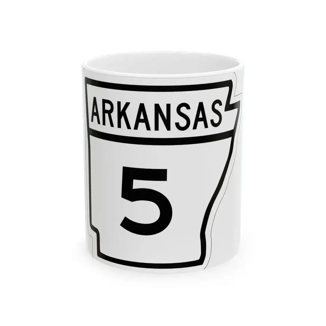 Arkansas 5 1948 (Arkansas) (Road Sign) White Coffee Mug 11oz - Go Mug Yourself