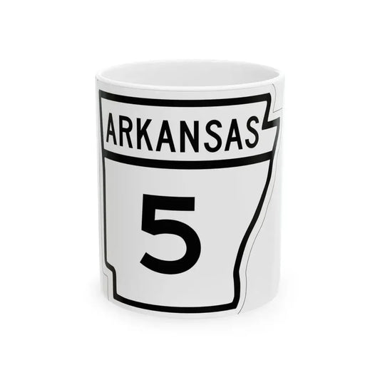 Arkansas 5 1948 (Arkansas) (Road Sign) White Coffee Mug 11oz - Go Mug Yourself