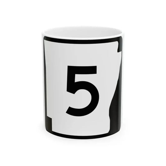 Arkansas 5 (Arkansas) (Road Sign) White Coffee Mug 11oz - Go Mug Yourself