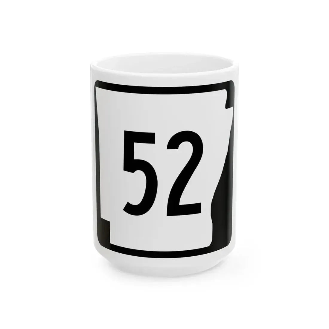 Arkansas 52 (Arkansas) (Road Sign) White Coffee Mug 15oz - Go Mug Yourself