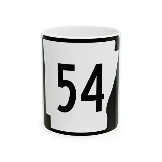 Arkansas 54 (Arkansas) (Road Sign) White Coffee Mug 11oz - Go Mug Yourself