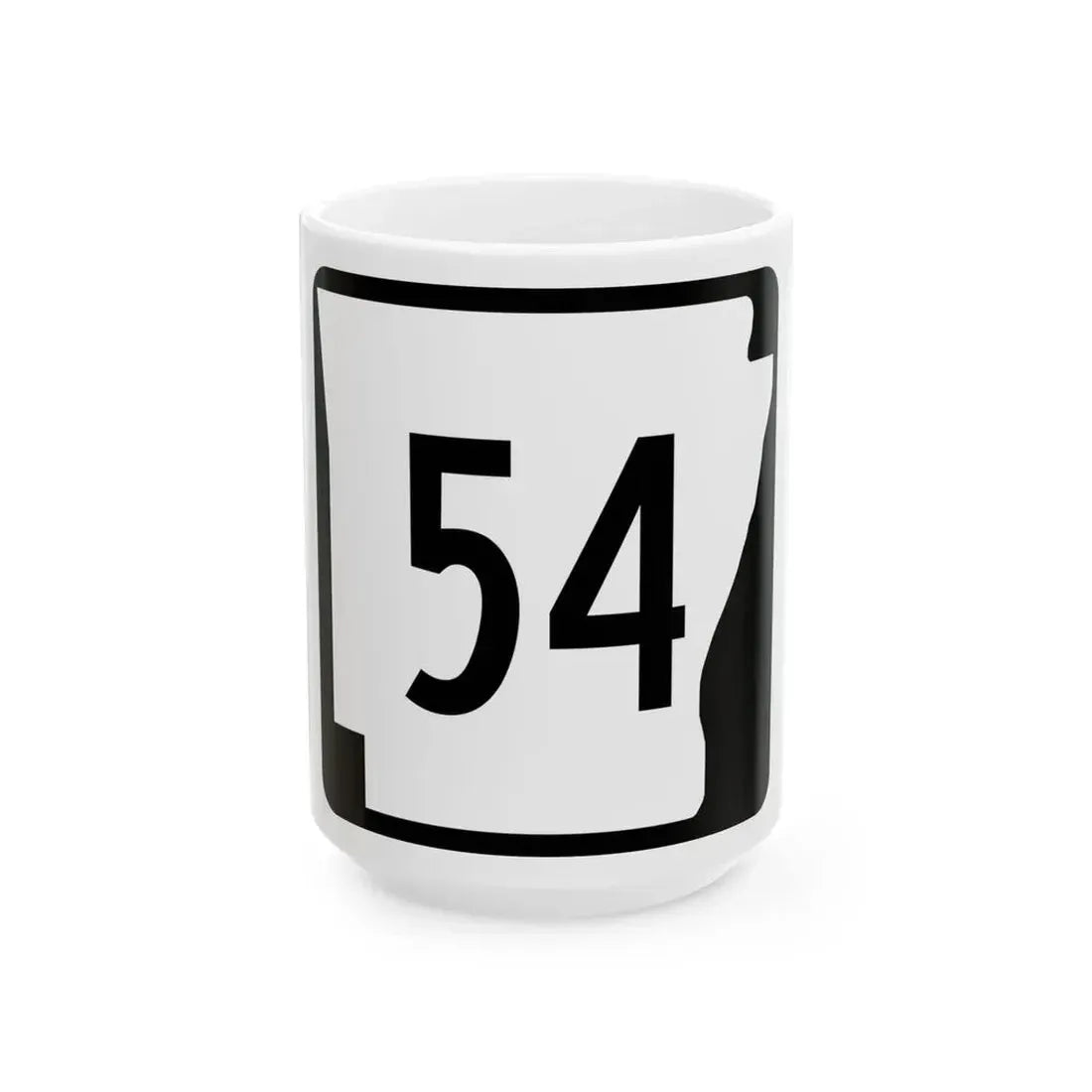 Arkansas 54 (Arkansas) (Road Sign) White Coffee Mug 15oz - Go Mug Yourself
