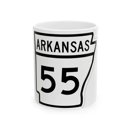 Arkansas 55 1948 (Arkansas) (Road Sign) White Coffee Mug 11oz - Go Mug Yourself