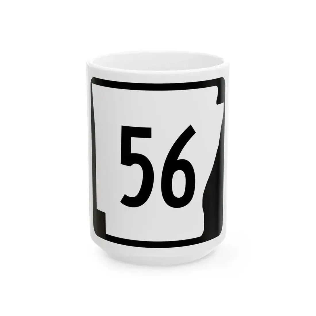 Arkansas 56 (Arkansas) (Road Sign) White Coffee Mug 15oz - Go Mug Yourself