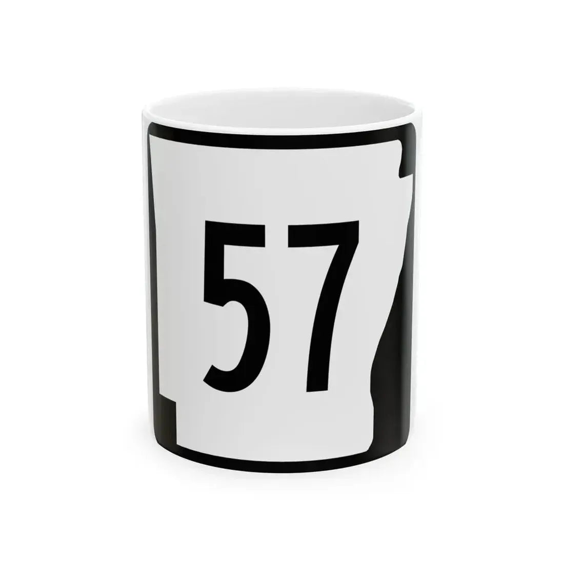 Arkansas 57 (Arkansas) (Road Sign) White Coffee Mug 11oz - Go Mug Yourself
