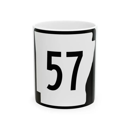 Arkansas 57 (Arkansas) (Road Sign) White Coffee Mug 11oz - Go Mug Yourself