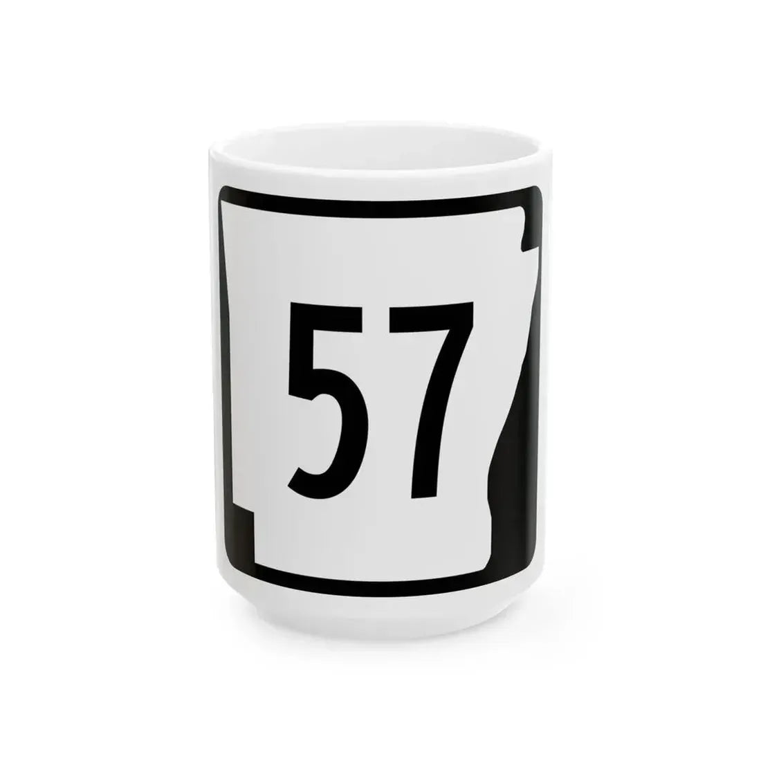 Arkansas 57 (Arkansas) (Road Sign) White Coffee Mug 15oz - Go Mug Yourself