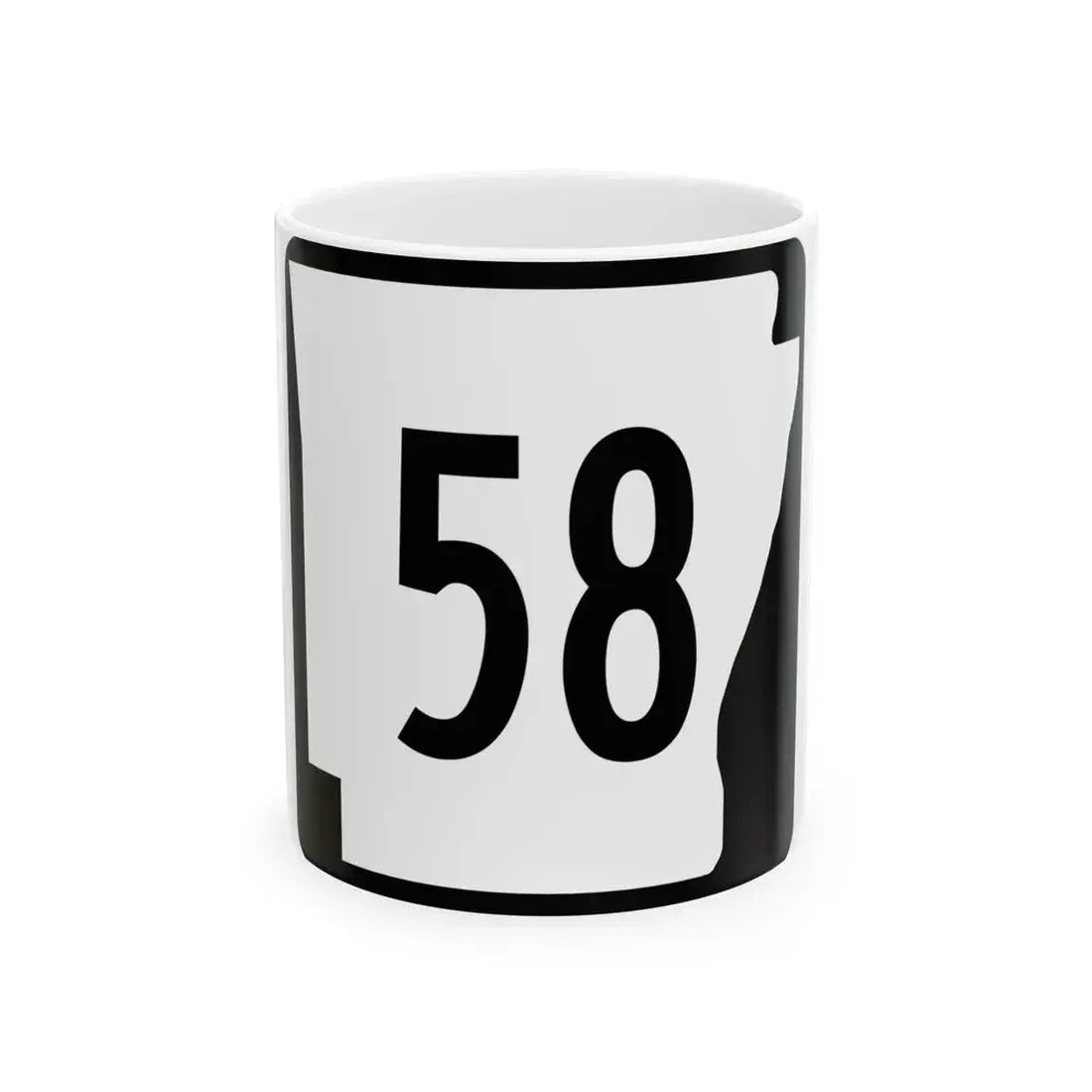 Arkansas 58 (Arkansas) (Road Sign) White Coffee Mug 11oz - Go Mug Yourself