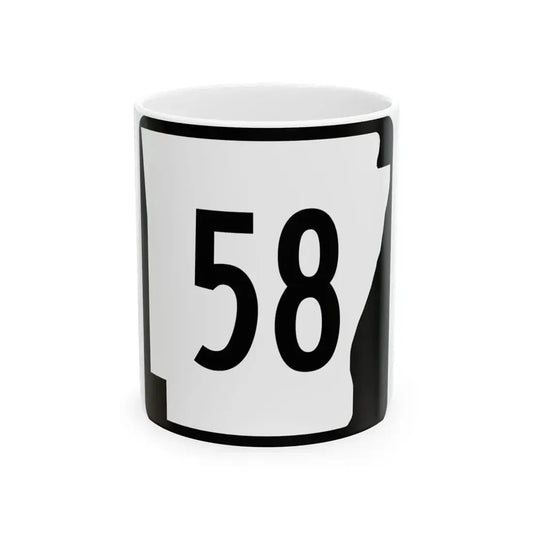 Arkansas 58 (Arkansas) (Road Sign) White Coffee Mug 11oz - Go Mug Yourself
