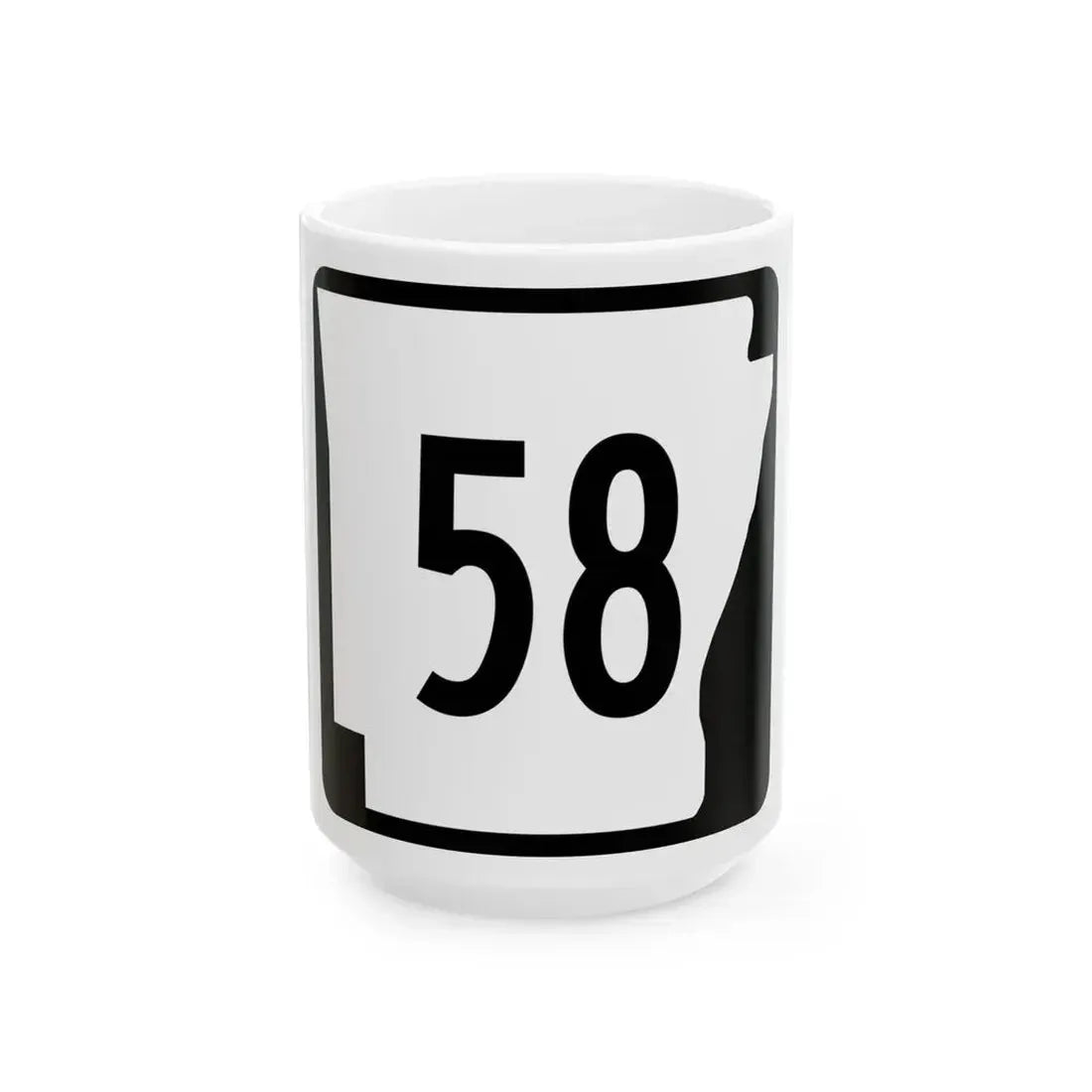 Arkansas 58 (Arkansas) (Road Sign) White Coffee Mug - Go Mug Yourself