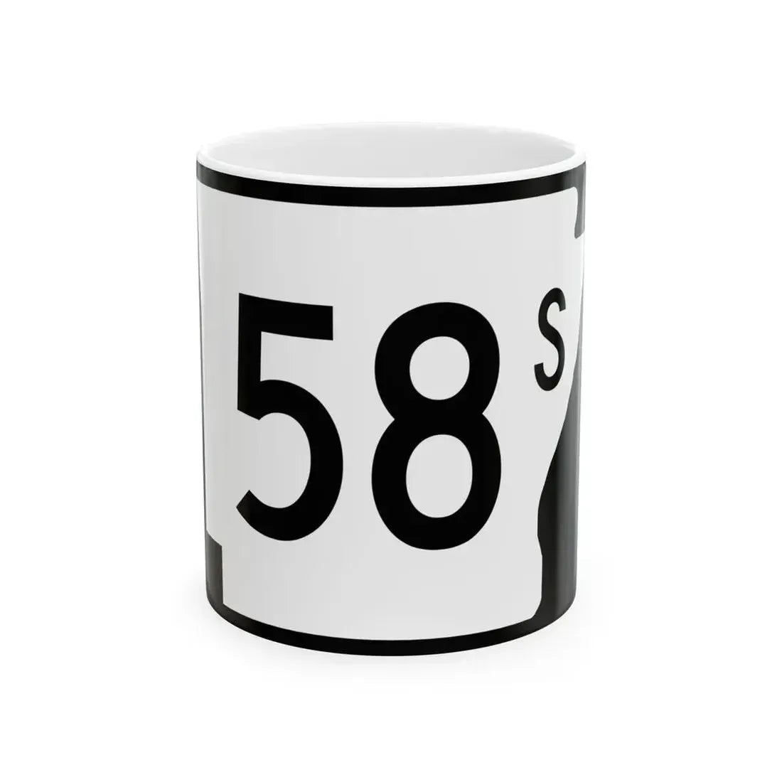 Arkansas 58S (Arkansas) (Road Sign) White Coffee Mug 11oz - Go Mug Yourself