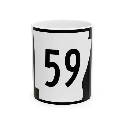 Arkansas 59 (Arkansas) (Road Sign) White Coffee Mug 11oz - Go Mug Yourself