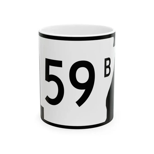 Arkansas 59B (Arkansas) (Road Sign) White Coffee Mug 11oz - Go Mug Yourself