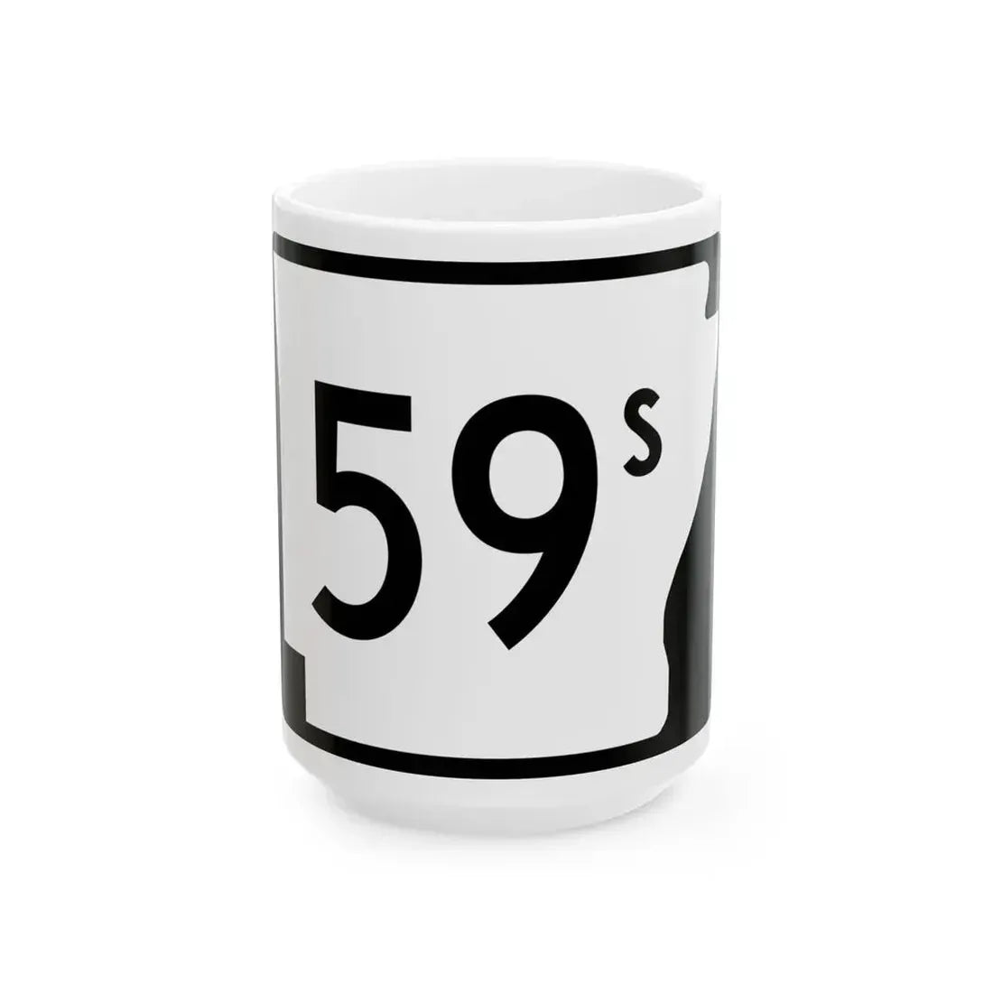 Arkansas 59S (Arkansas) (Road Sign) White Coffee Mug 15oz - Go Mug Yourself