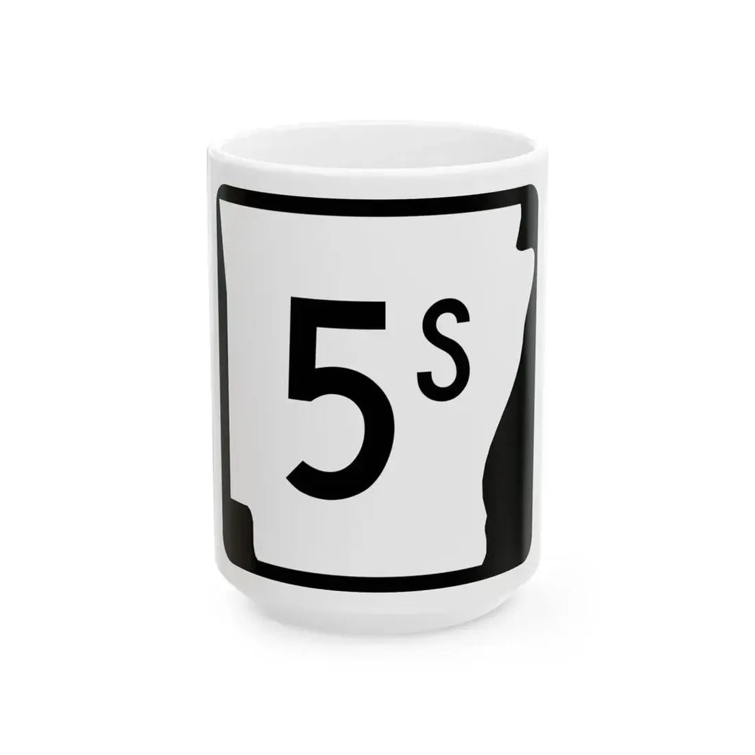 Arkansas 5S (Arkansas) (Road Sign) White Coffee Mug 15oz - Go Mug Yourself