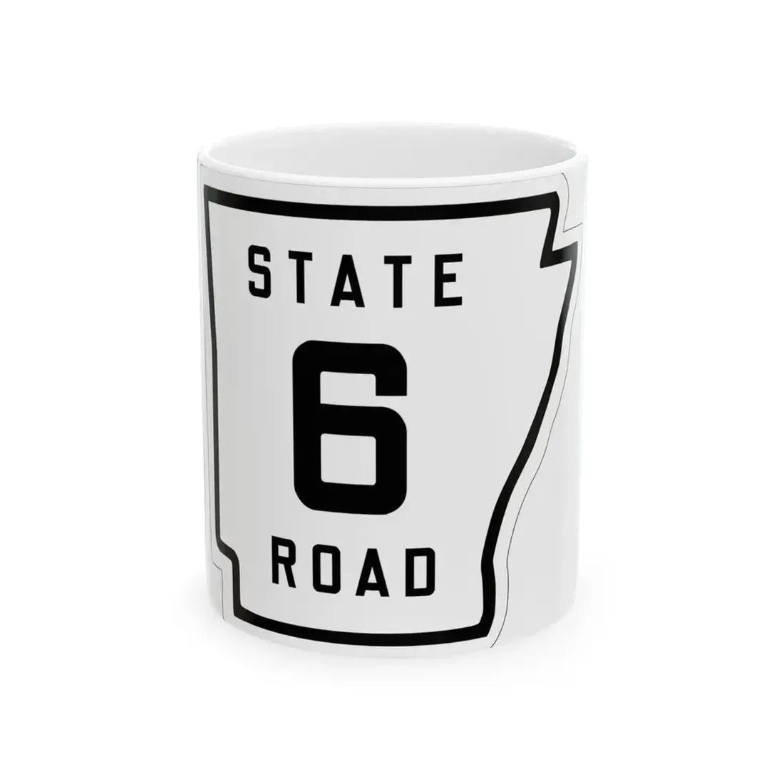 Arkansas 6 1926 (Arkansas) (Road Sign) White Coffee Mug 11oz - Go Mug Yourself