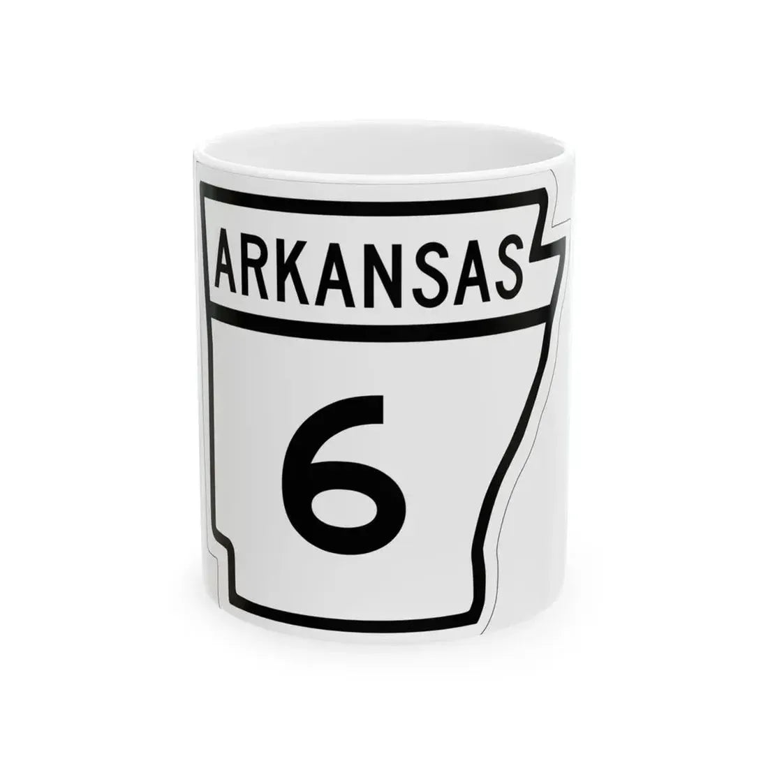 Arkansas 6 1948 (Arkansas) (Road Sign) White Coffee Mug 11oz - Go Mug Yourself