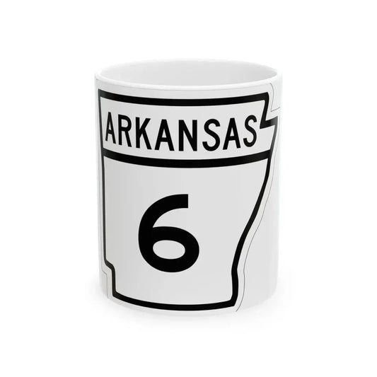 Arkansas 6 1948 (Arkansas) (Road Sign) White Coffee Mug 11oz - Go Mug Yourself