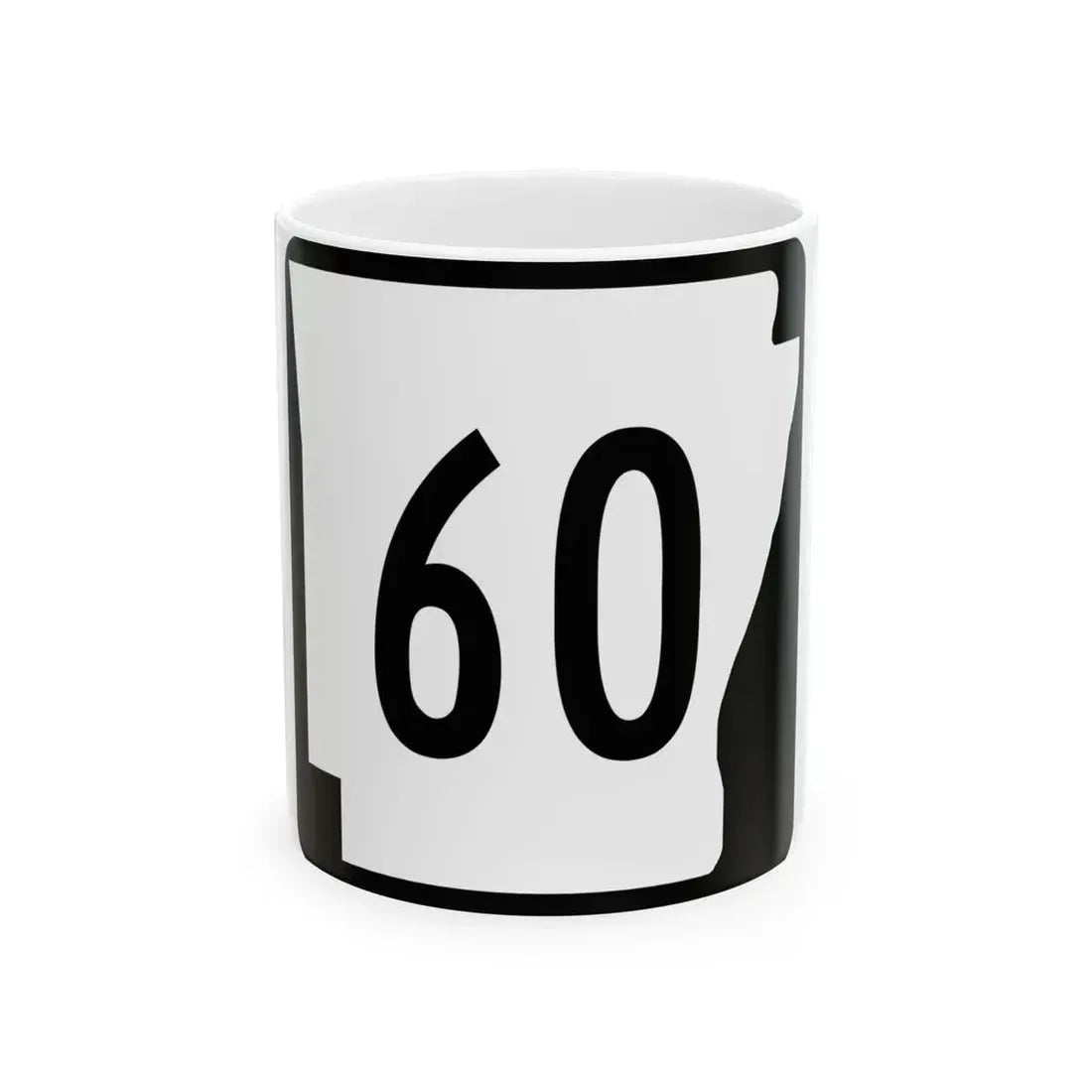 Arkansas 60 (Arkansas) (Road Sign) White Coffee Mug 11oz - Go Mug Yourself