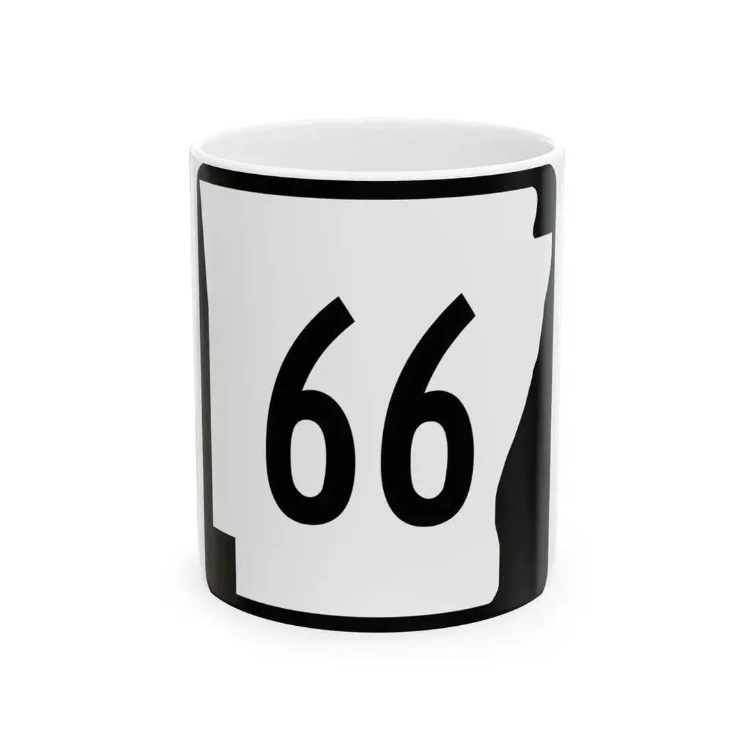 Arkansas 66 (Arkansas) (Road Sign) White Coffee Mug 11oz - Go Mug Yourself