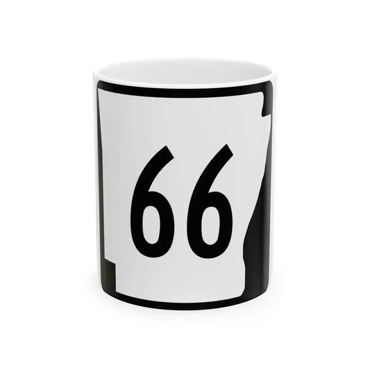 Arkansas 66 (Arkansas) (Road Sign) White Coffee Mug 11oz - Go Mug Yourself