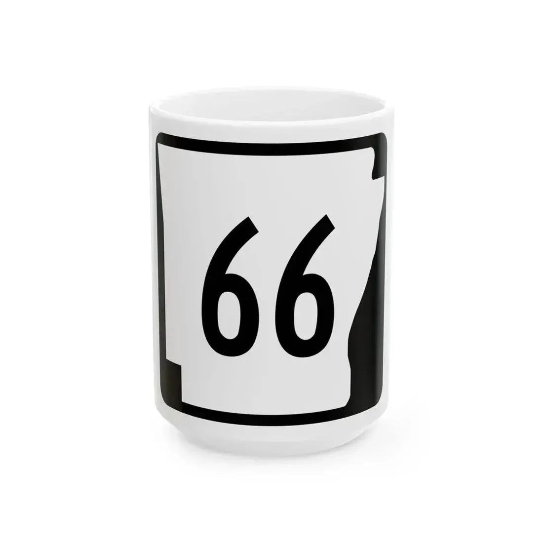 Arkansas 66 (Arkansas) (Road Sign) White Coffee Mug 15oz - Go Mug Yourself
