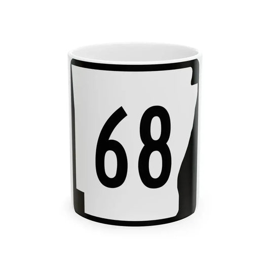 Arkansas 68 (Arkansas) (Road Sign) White Coffee Mug 11oz - Go Mug Yourself